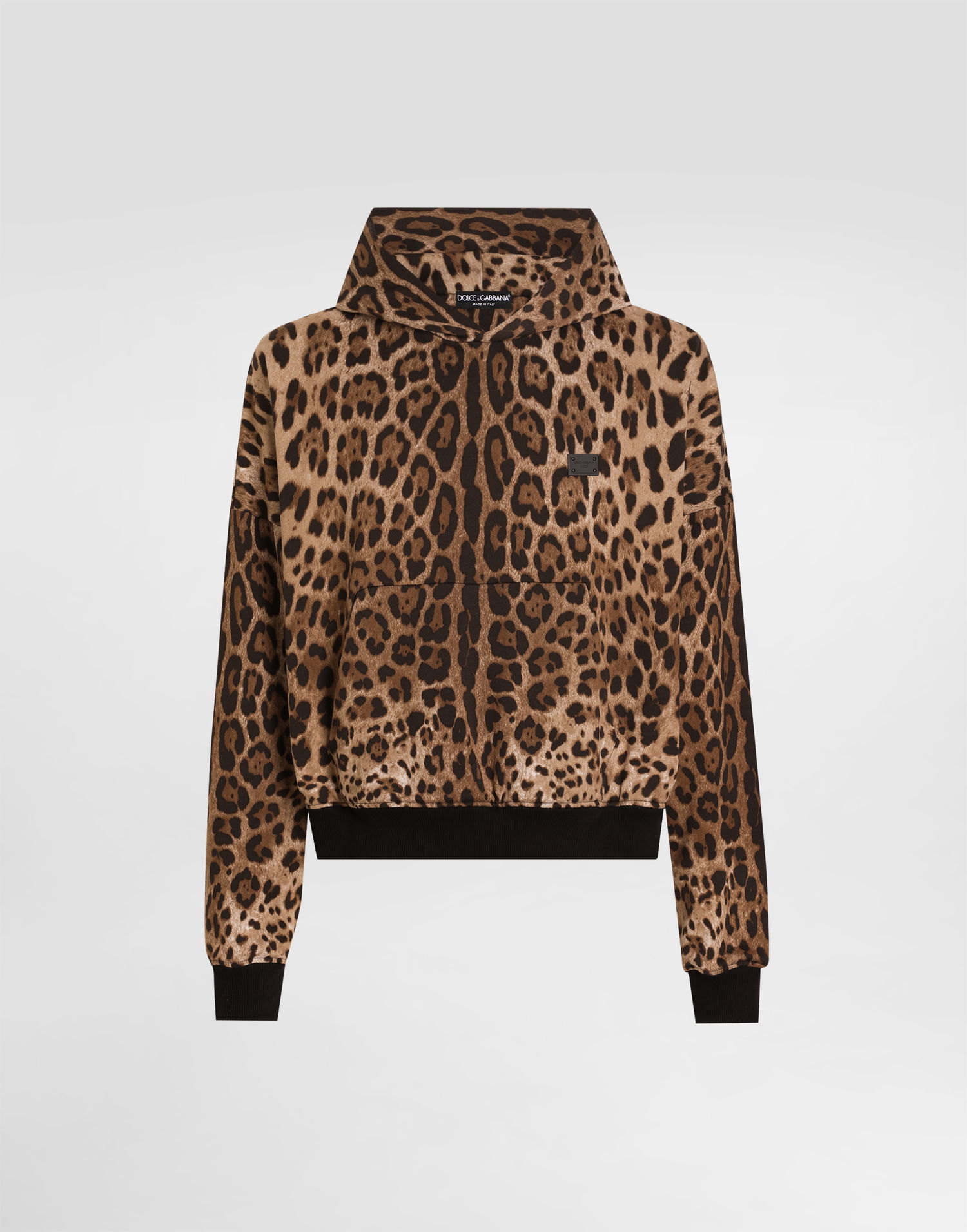Mikina Dolce & Gabbana Dolce & Gabbana Animal Print Cotton Hoodie Hnedá | G9BJATFS785HY13M, 0