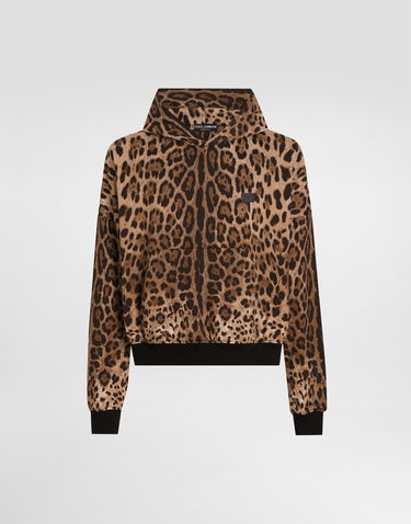 Mikina Dolce & Gabbana Dolce & Gabbana Animal Print Cotton Hoodie Hnedá | G9BJATFS785HY13M, 0