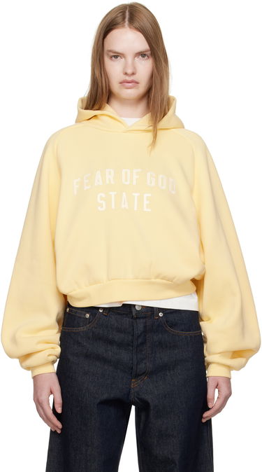 Mikina Fear of God Fear of God ESSENTIALS Cropped Fleece Raglan Hoodie Žltá | 192SP257828FW, 0