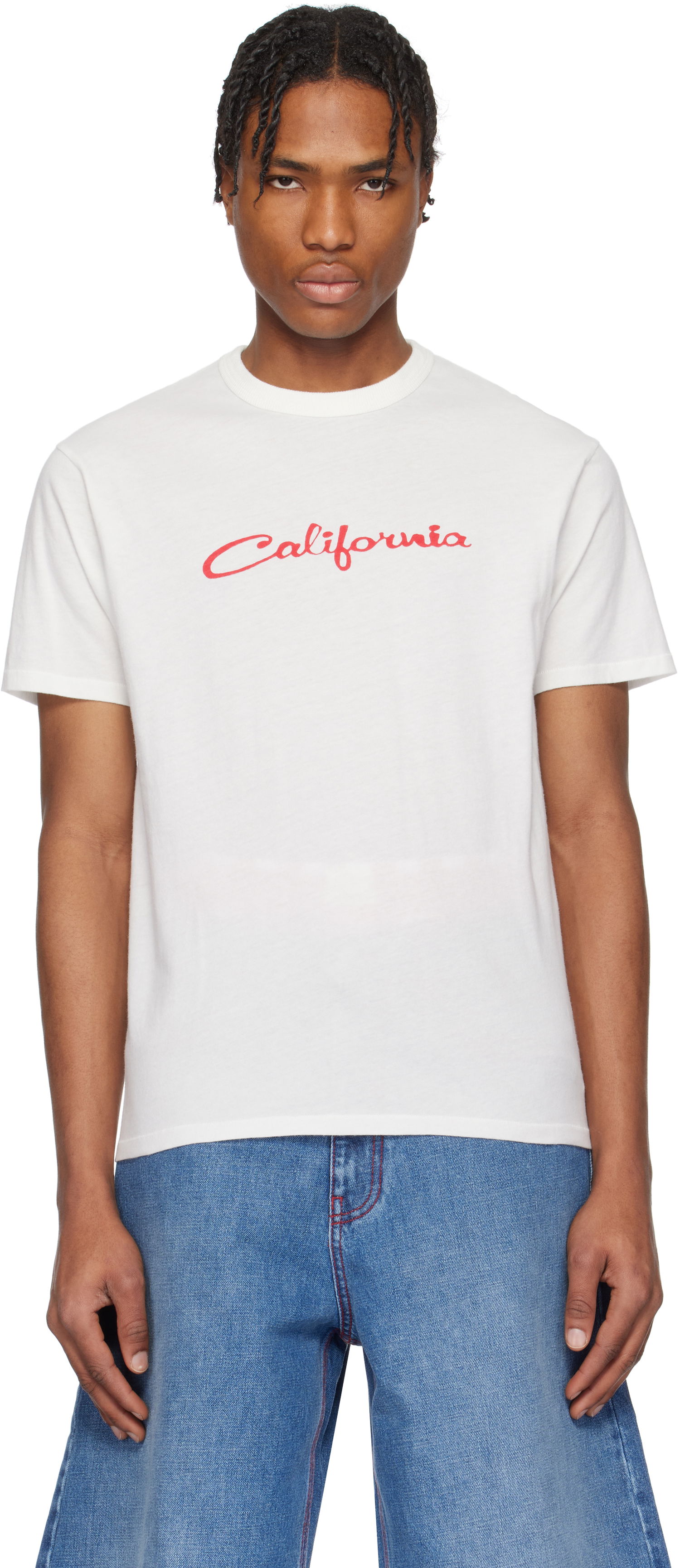 Tričko ERL ERL 'California' Signature T-Shirt Biela | ERL10T001, 0