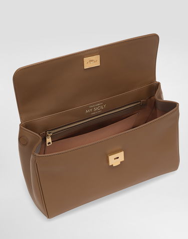 Kabelka Dolce & Gabbana Dolce & Gabbana My Sicily Plongé Calfskin Handbag Hnedá | BB7782B73218Z093, 3
