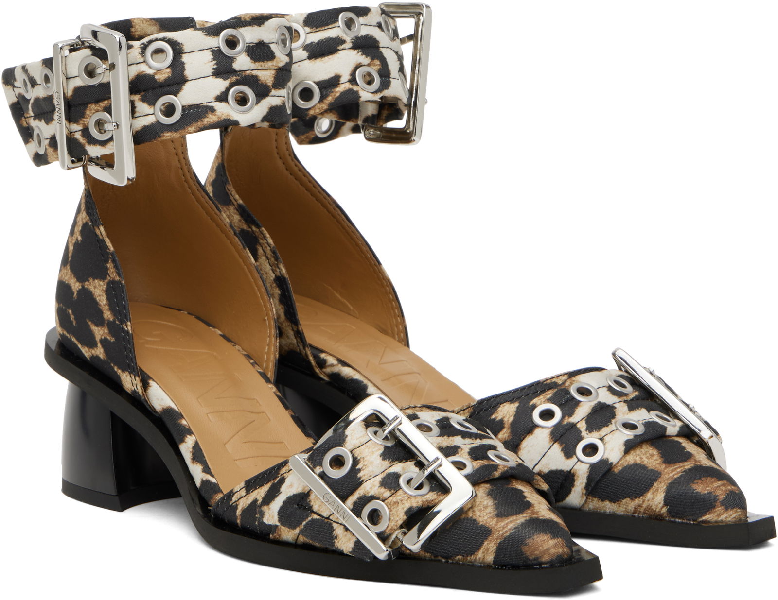 GANNI Buckle Open Cut Heels