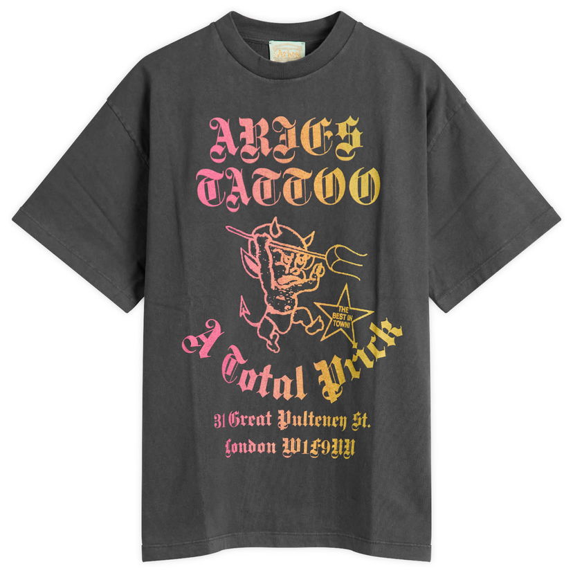 Tričko Aries Faded Tattoo Shop T-Shirt Šedá | AR60013-BLK