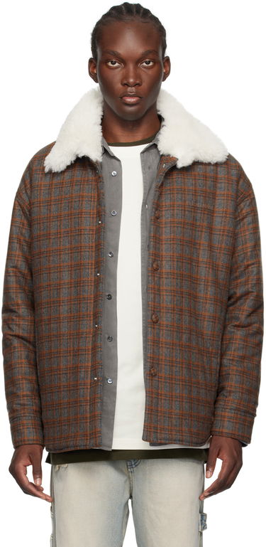 Bunda We11done We11done Insulated Plaid Faux-Shearling Jacket Hnedá | WD-SH2-24-170-M-BR, 0