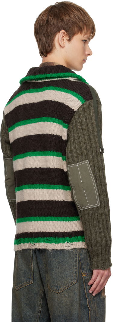 Sveter Andersson Bell Andersson Bell Stripe High-Neck Zip-Up Sweater Zelené | atb1344m, 2