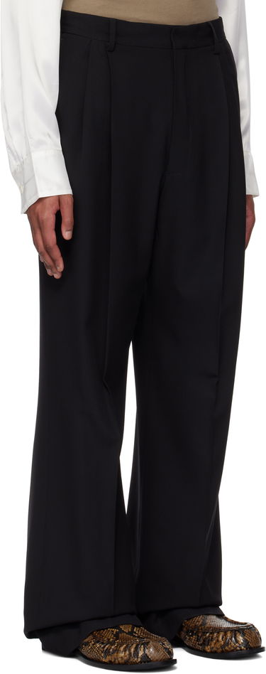 Nohavice Dries Van Noten Dries Van Noten Wool Straight-Leg Trousers Navy | 251-020914-1063, 4