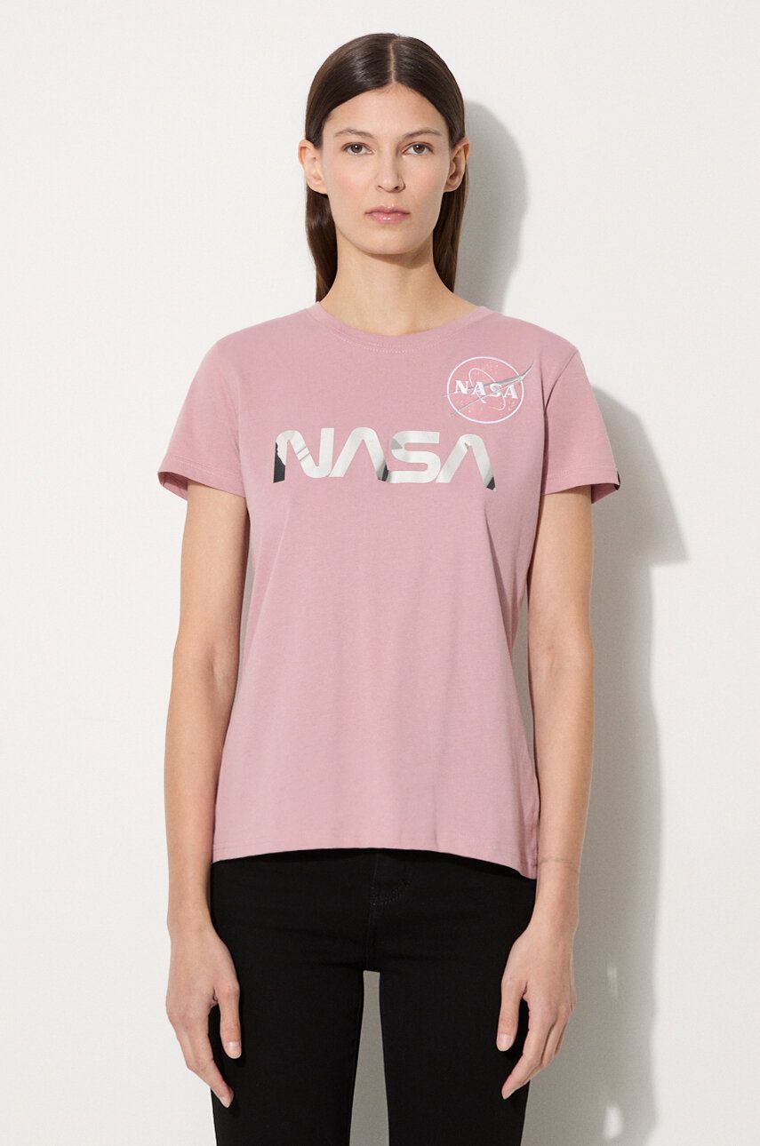 Tričko Alpha Industries NASA T-Shirt Pink Ružová | 198053.487, 0