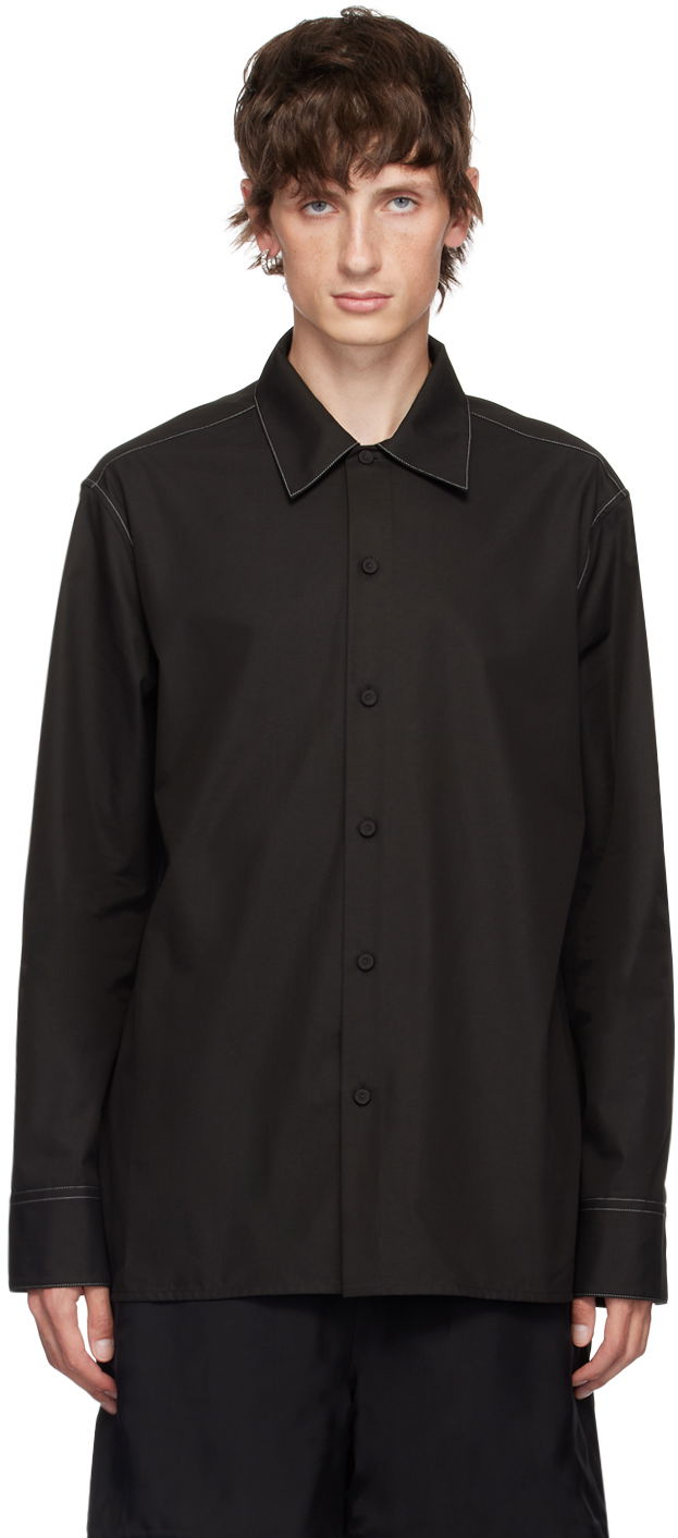 Black Contrast Stitching Shirt