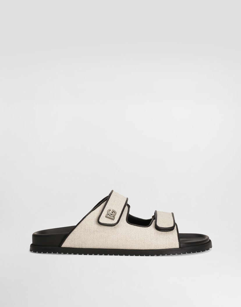 Tenisky a topánky Dolce & Gabbana Dolce & Gabbana Salt&pepper Fabric Slides Béžová | A80511AD5048S469