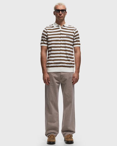 Polo tričko thisisneverthat Striped Knit Polo Béžová | TN241KKNPK02IVR, 1