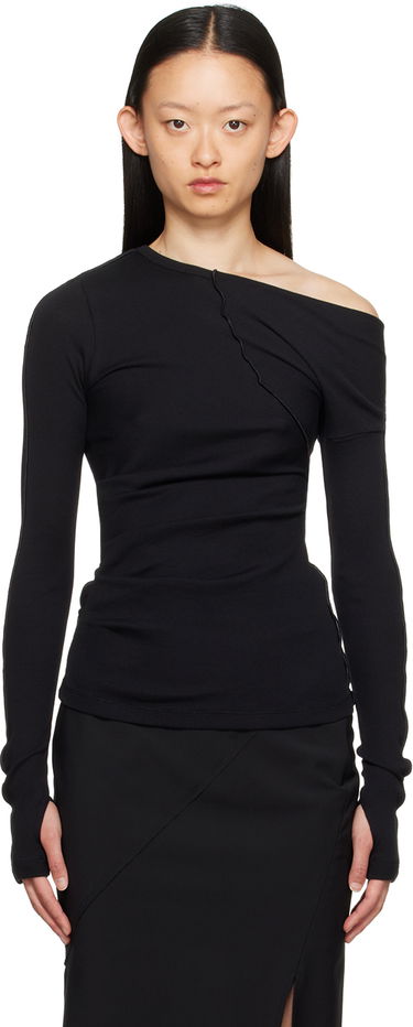 Tričko Helmut Lang Helmut Lang Asymmetric Long Sleeve T-Shirt Čierna | N06HW502, 0