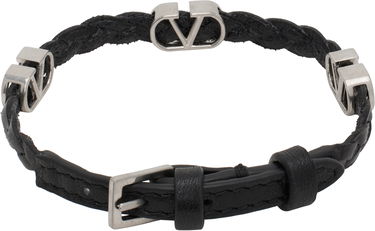 Náramok Valentino Valentino Garavani VLogo Signature Braided Calfskin Bracelet Čierna | 6Y2J0S50QGP, 1