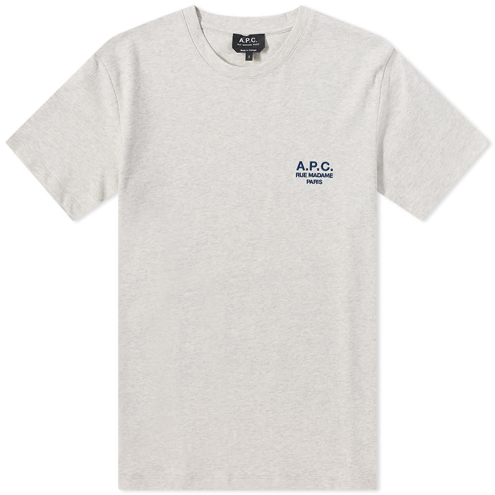 Raymond Embroidered Logo Tee Ecru Heather