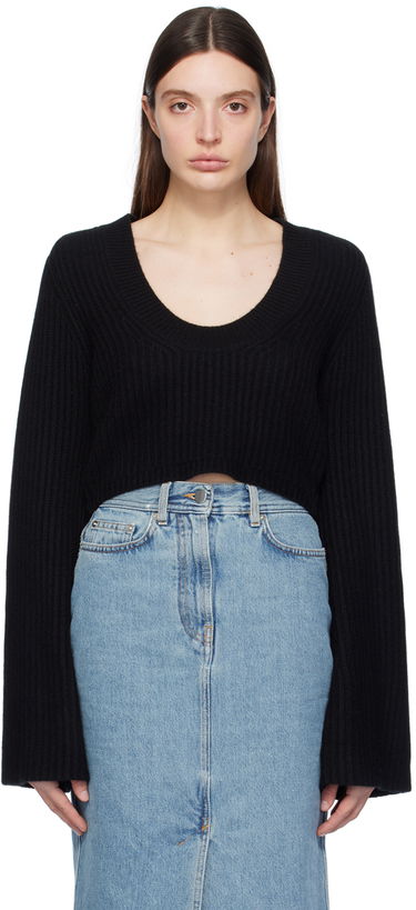 Sveter Loulou de Saison Loulou de Saison Chante Cropped Ribbed Sweater Čierna | CHANTE, 0