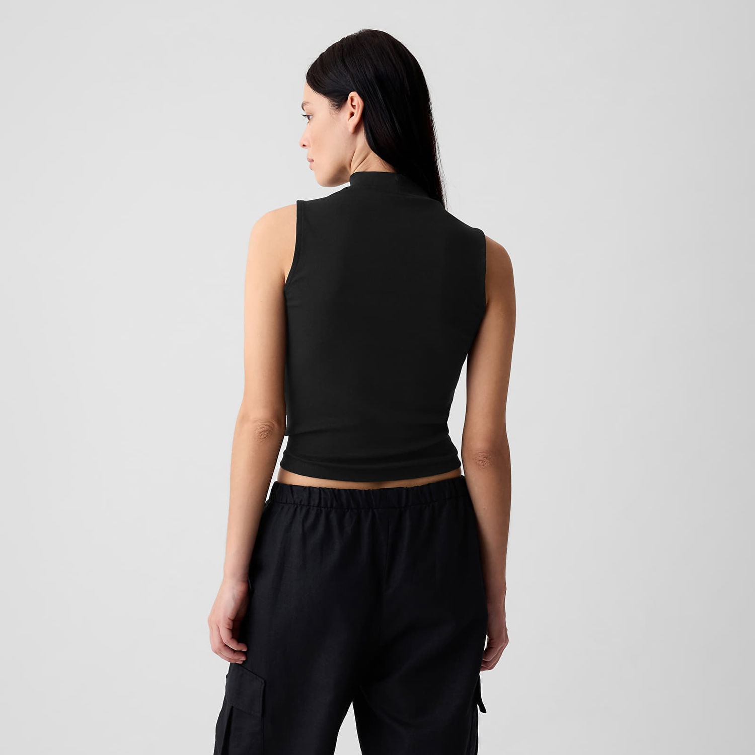 Oblečenie a doplnky GAP Sleeveless Modal Mock Neck Black XXS Čierna | 583620-00, 1