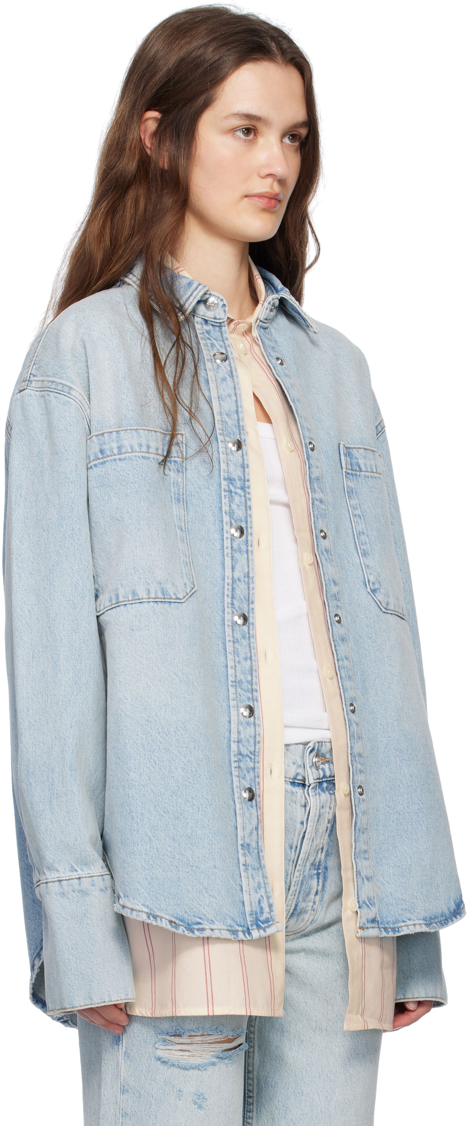 Košeľa Anine Bing ANINE BING Dante Denim Overshirt Modrá | A-07-10239-WHD24, 1