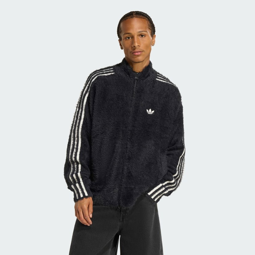 Bunda adidas Performance Faux Mohair Classic Track Top Čierna | KR5145