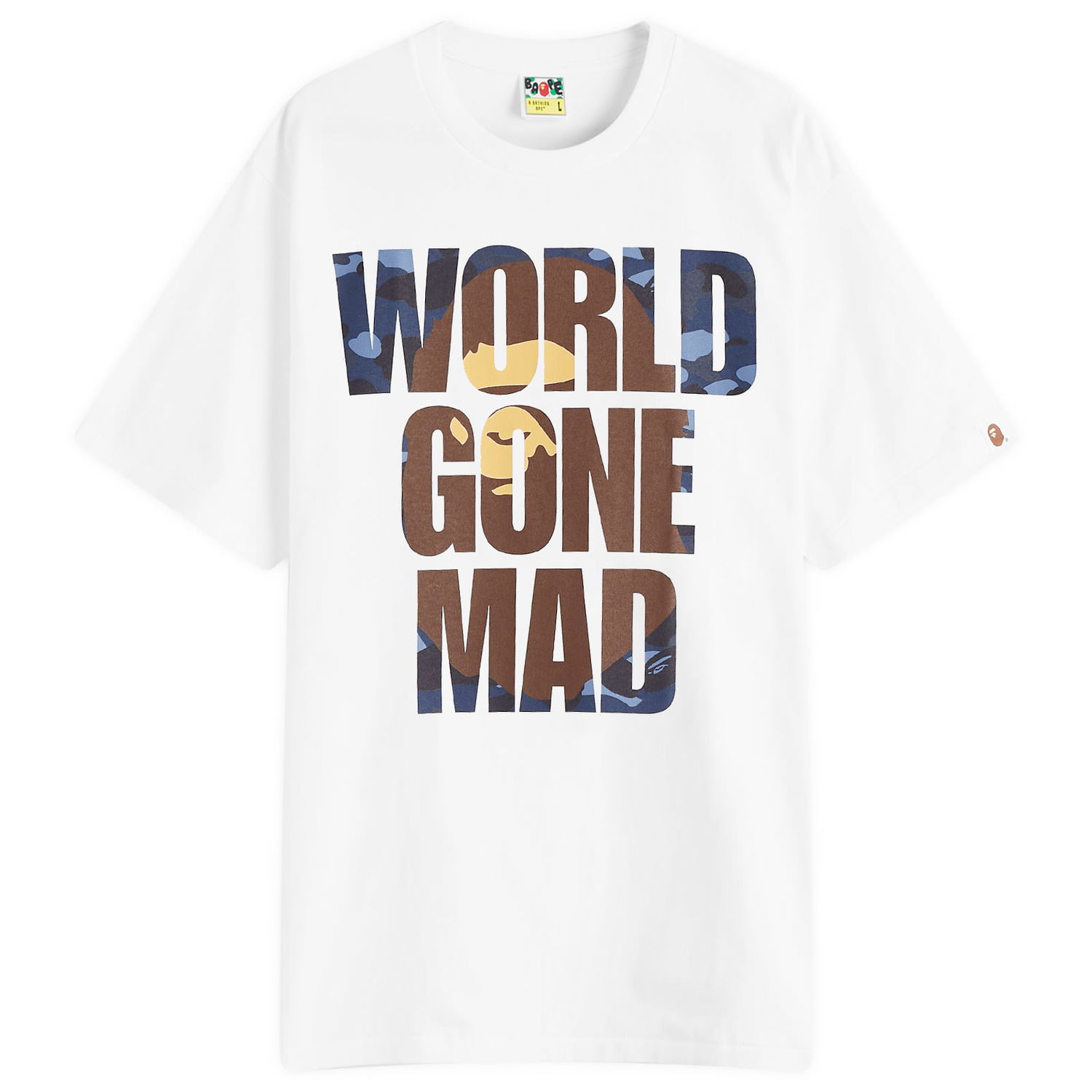 Tričko BAPE Color Camo WGM Ape Head T-Shirt, Size Large Biela | 001TEK801024M-WHT, 1