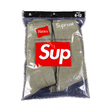 Ponožky Supreme Hanes x Crew Socks 4-Pack Zelené | SS22A27 OLIVE, 0