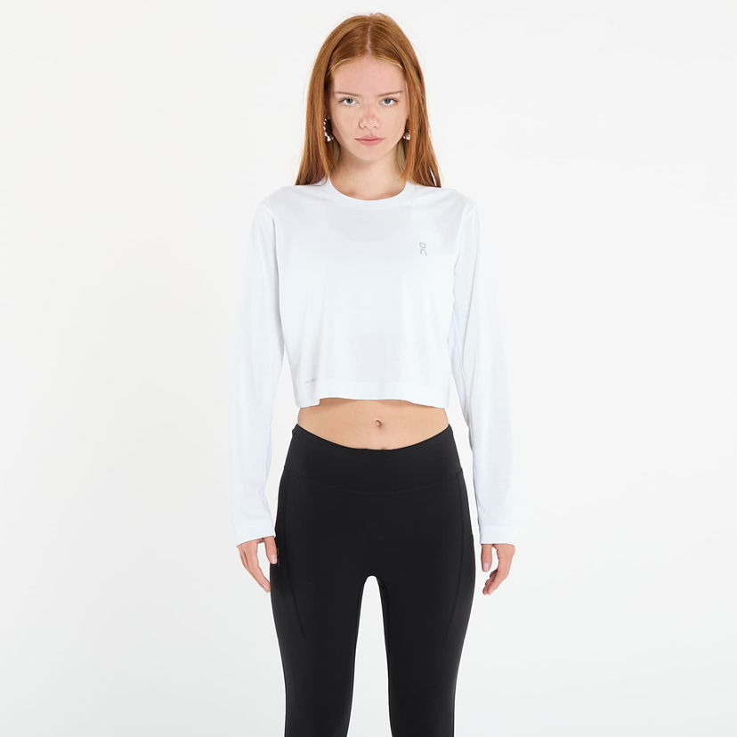 Tričko On Running Women's Cropped Long Sleeve Running T-Shirt Biela | 1WF30650069