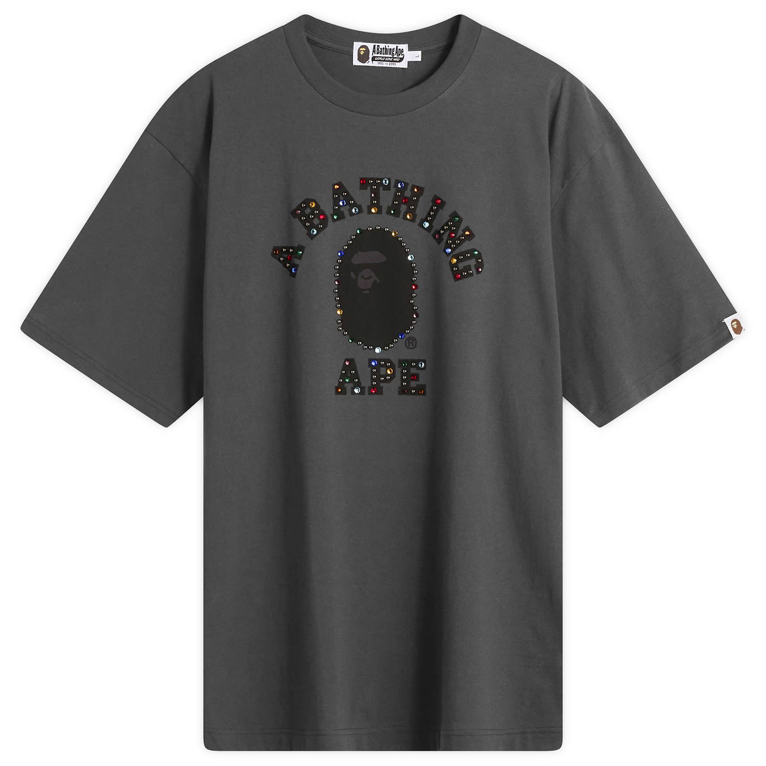 Tričko BAPE Colour Stone College T-Shirt Šedá | 001CSL801014M-BLK, 1
