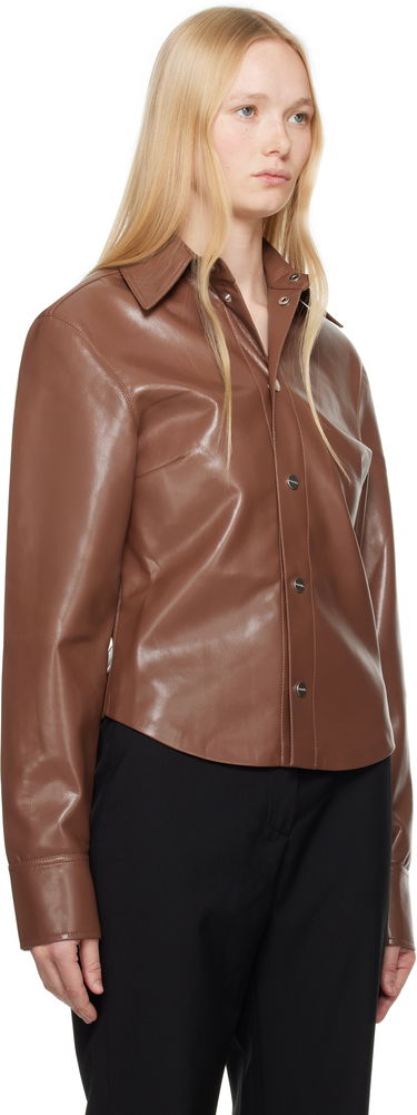 Košeľa Nanushka Nanushka Bogna Vegan Leather Shirt Hnedá | NW25SSJK21275, 1