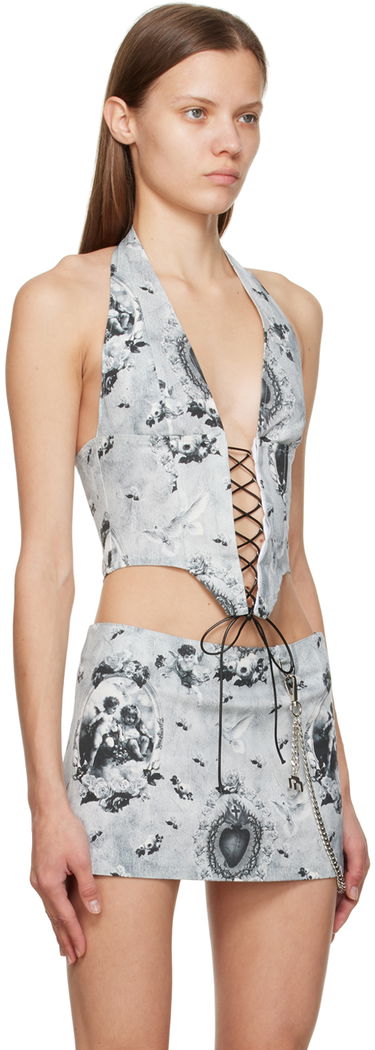 Sukňa Miaou Miaou Mara Lace-Up Corset Top Šedá | 7048SCPAR, 1