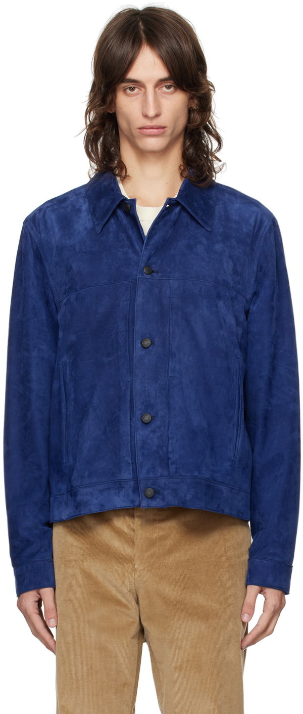 Bunda Paul Smith Paul Smith Slim-Fit Suede Jacket Modrá | M1R-721Y-N00040-48B, 0