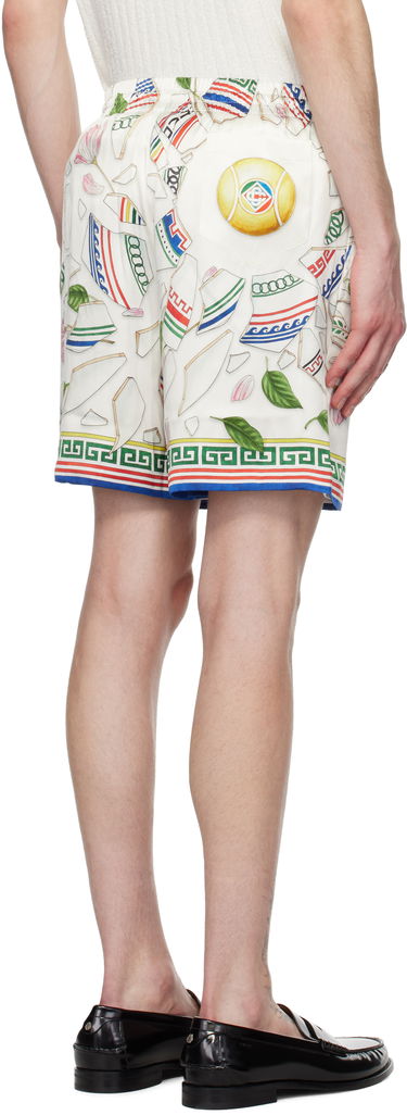 Šortky Casablanca Casablanca 'Le Vase Brise' Silk Shorts Biela | MPS25-TR-012-02, 2
