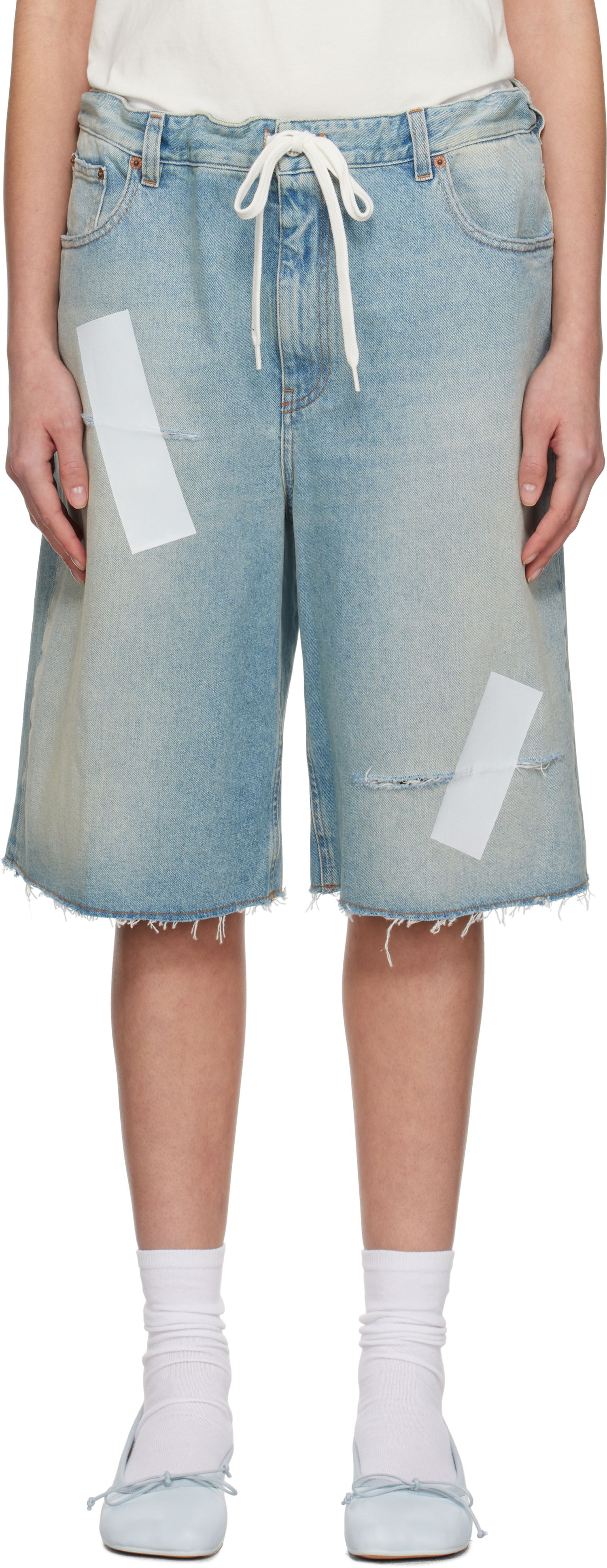 Šortky Maison Margiela MM6 Maison Margiela Taped Denim Shorts Modrá | S52MU0126 M30019, 0