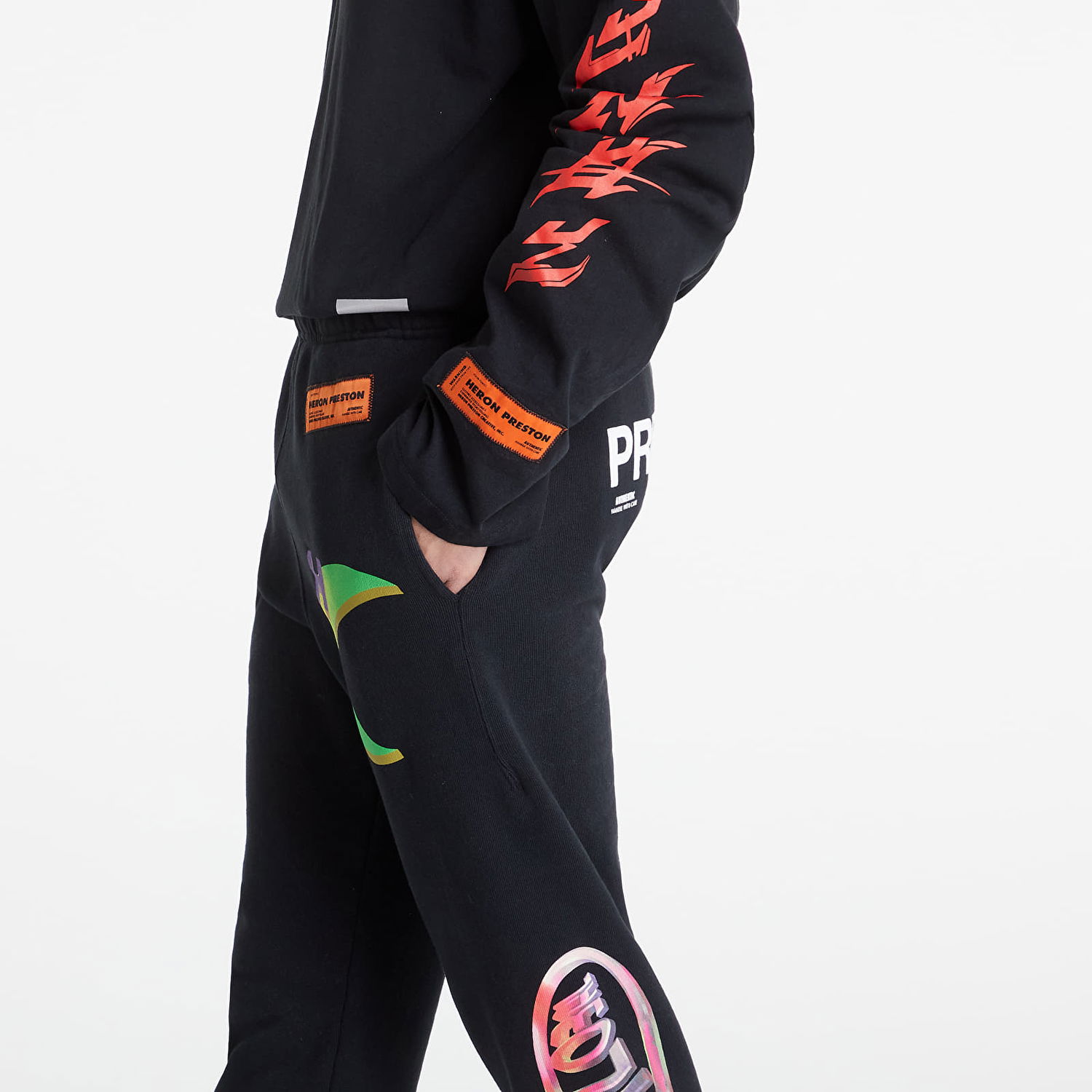 Tepláky HERON PRESTON Short Leg Sweatpants Global C Čierna | HMCH025S22JER0011045, 1