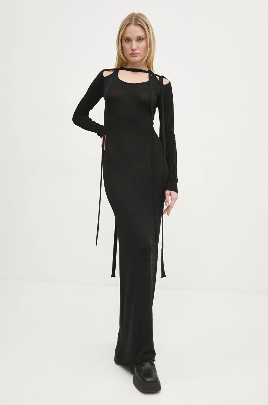 Šaty Y/PROJECT Multiscarf Long Sleeve Maxi Dress Čierna | 106DR008, 1