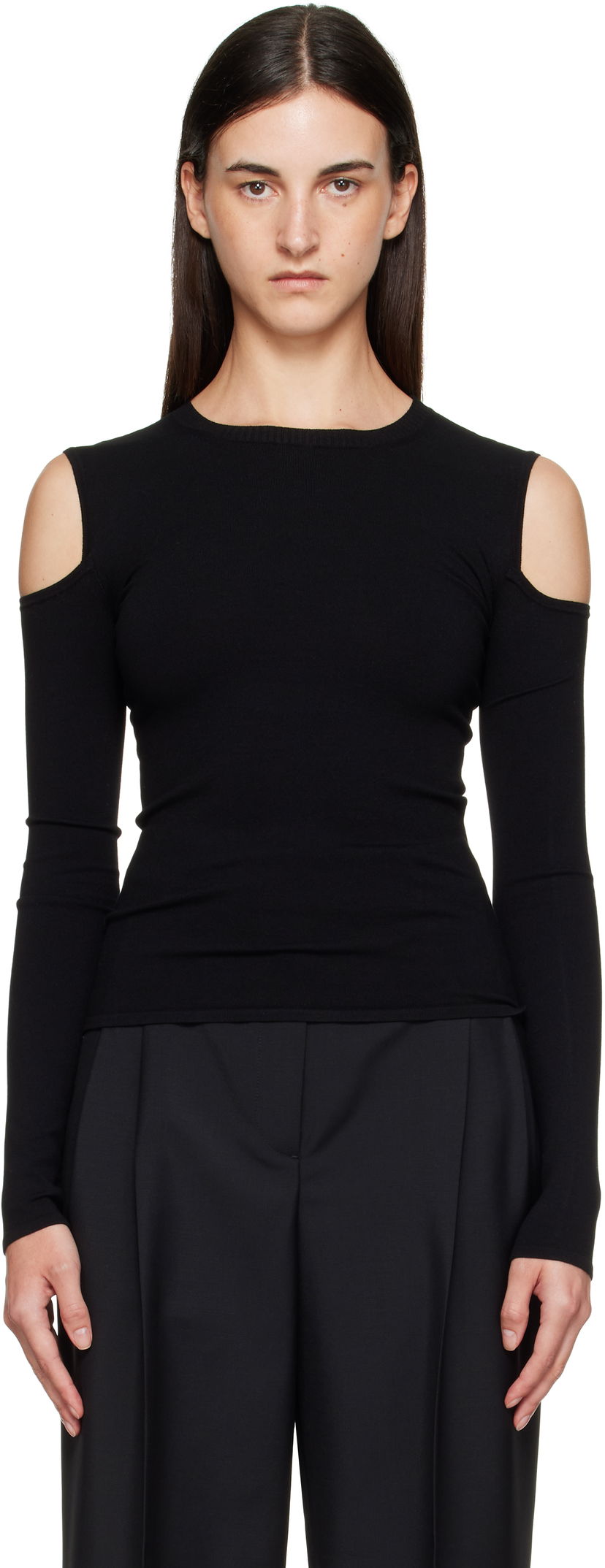 Tričko Max Mara Max Mara Vik Cold-Shoulder Top Čierna | 2511361092600