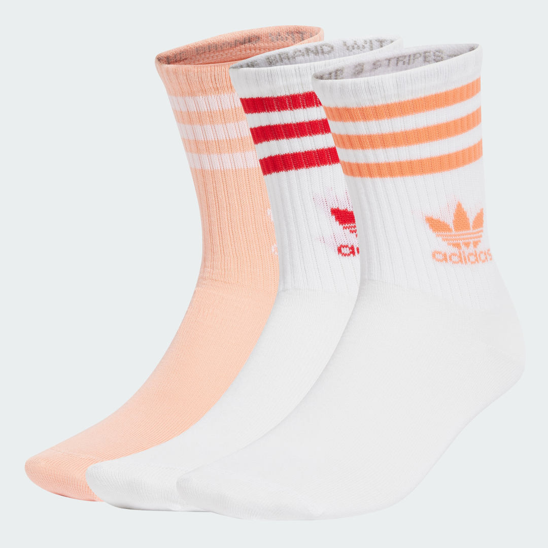 3 Pairs Mid Cut Crew Socks