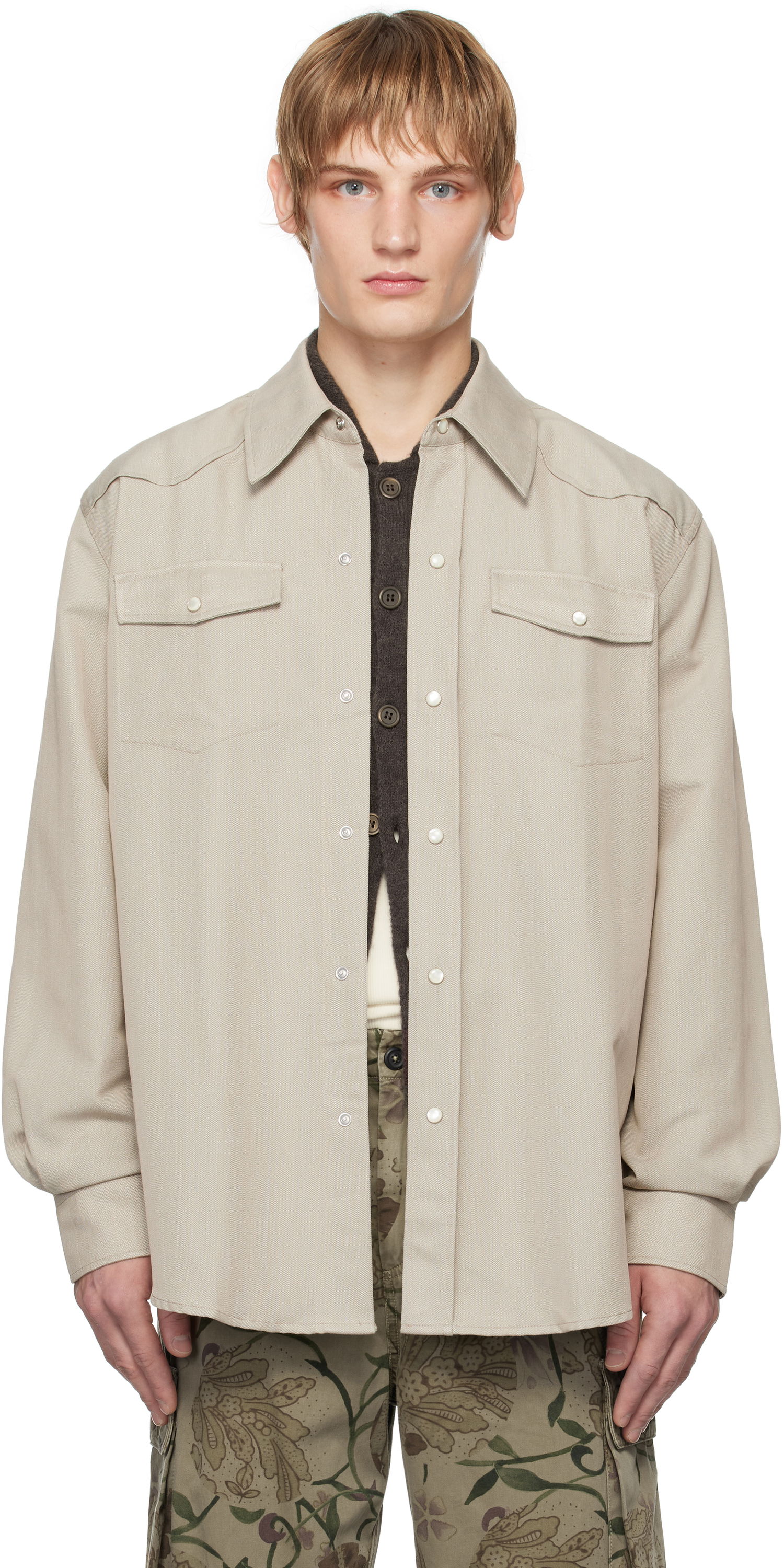 Košeľa OUR LEGACY Frontier Long Sleeve Shirt Béžová | M4242FL, 0