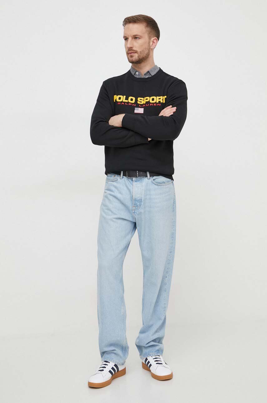Mikina Polo by Ralph Lauren Black Printed Sweatshirt Čierna | 710835770, 1