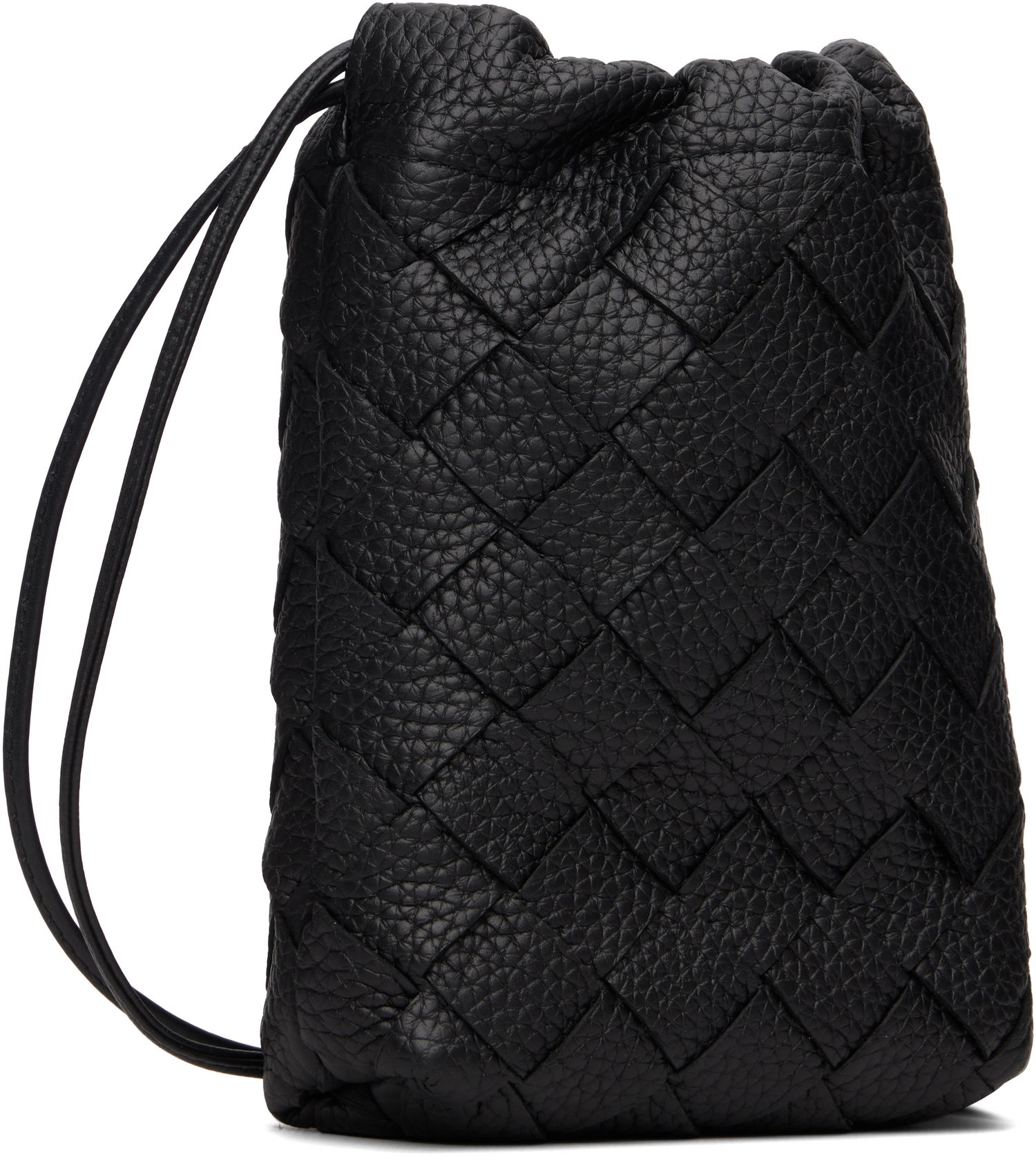 Peňaženka Bottega Veneta Bottega Veneta Vertical Woven Leather Pouch Čierna | 838786V5I538803, 1