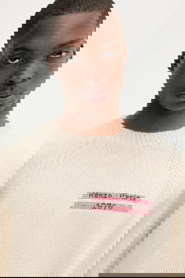 Sveter KENZO Kenzo 1970 Logo Sweater Béžová | FF65PU7453CF, 3