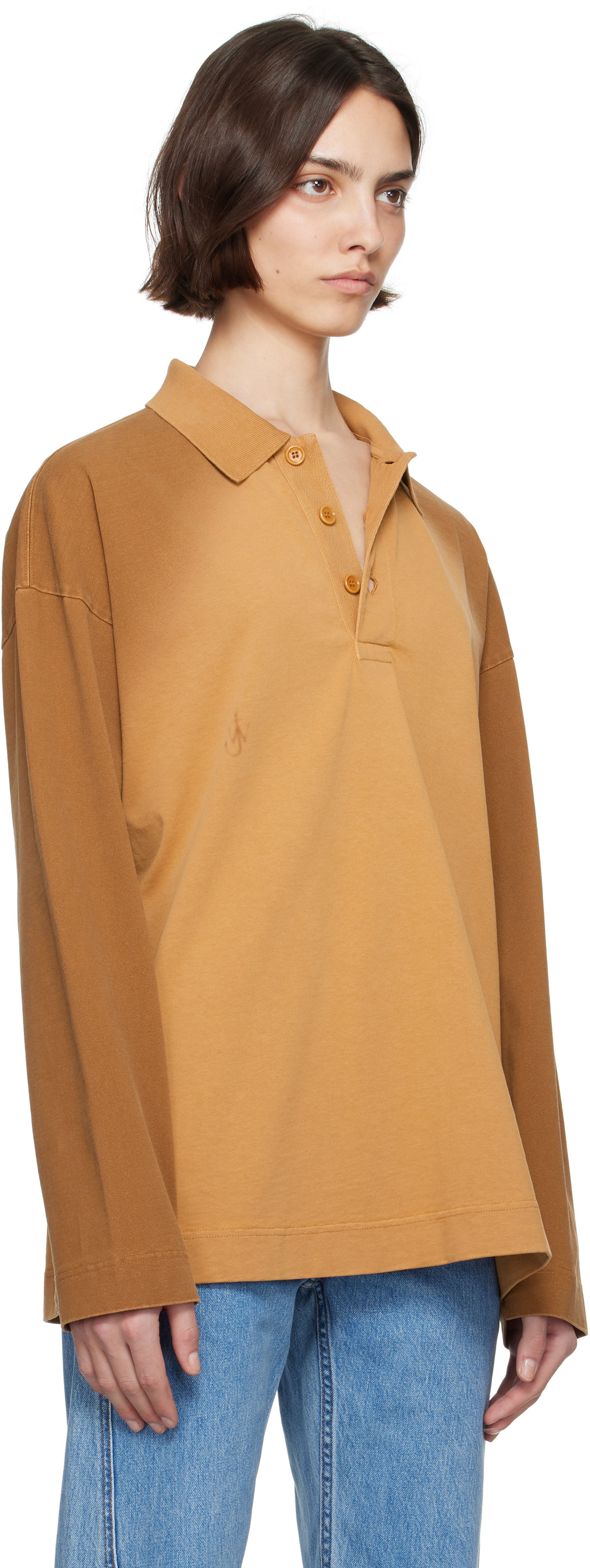 Sveter JW Anderson JW Anderson Long Sleeve Rugby Polo Hnedá | JO0268-PG1755, 1