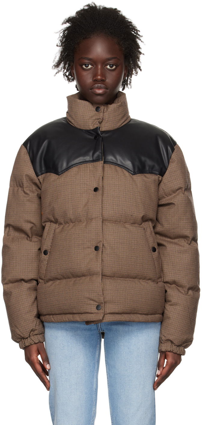 Prešívaná bunda rag & bone Rag & Bone Cal Houndstooth Down Jacket Hnedá | WAW22F2031FA31, 0