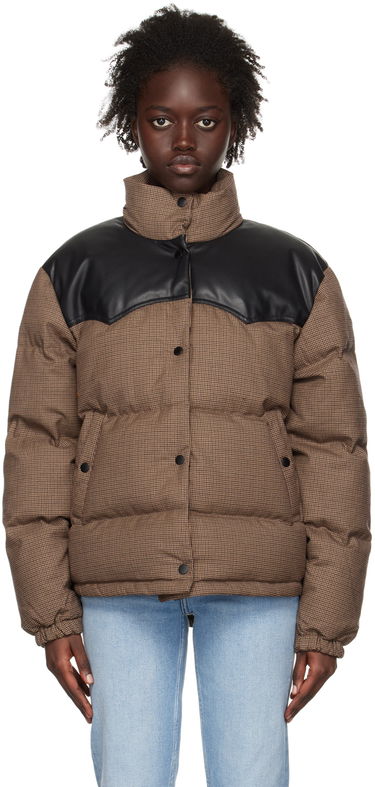 Prešívaná bunda rag & bone Rag & Bone Cal Houndstooth Down Jacket Hnedá | WAW22F2031FA31, 0