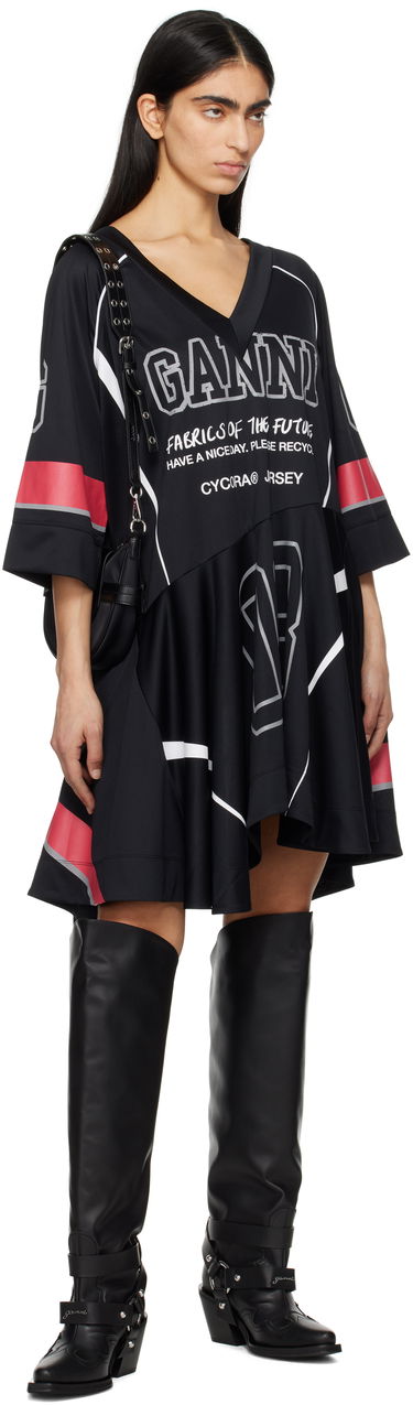 Šaty GANNI GANNI Future Mesh Oversized Minidress Čierna | T4295, 3