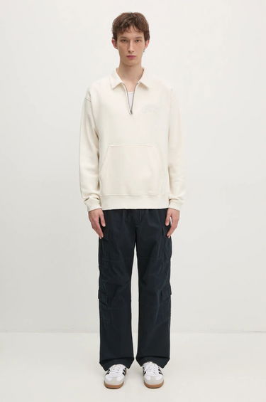 Mikina thisisneverthat thisisneverthat Damaged Half Zip Polo Sweatshirt Biela | TN243TSWOW02, 4