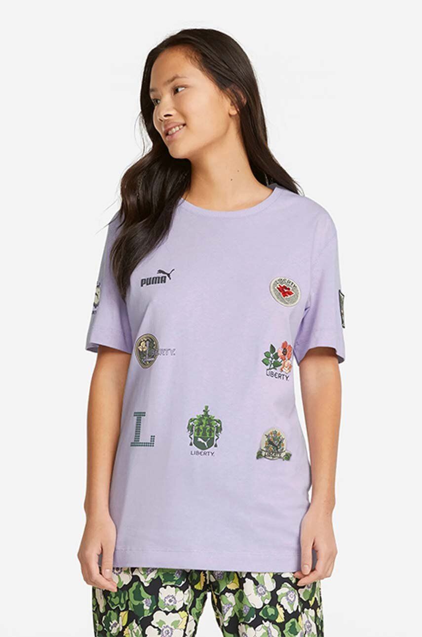 Tričko Puma Liberty Badge T-Shirt With Print Fialová | 534049.80, 0