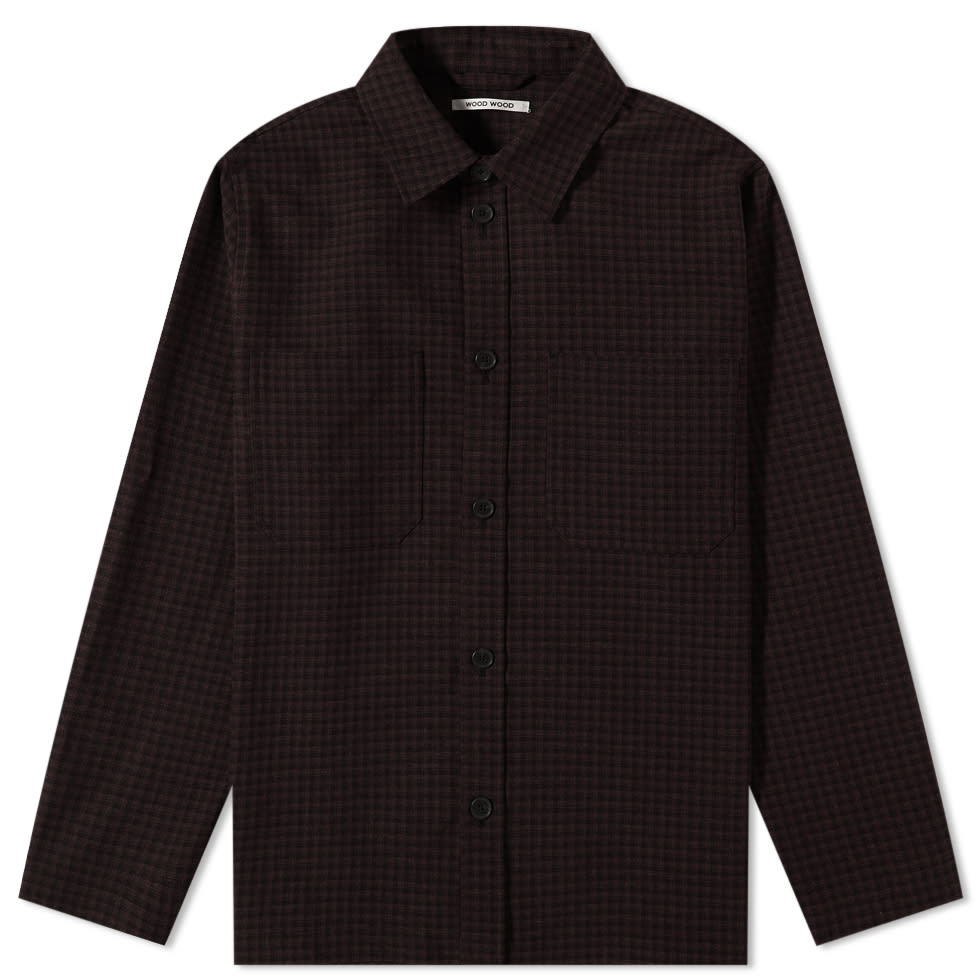 Bunda WOOD WOOD Clive Wool Overshirt Hnedá | 12245305-5278-2005, 0
