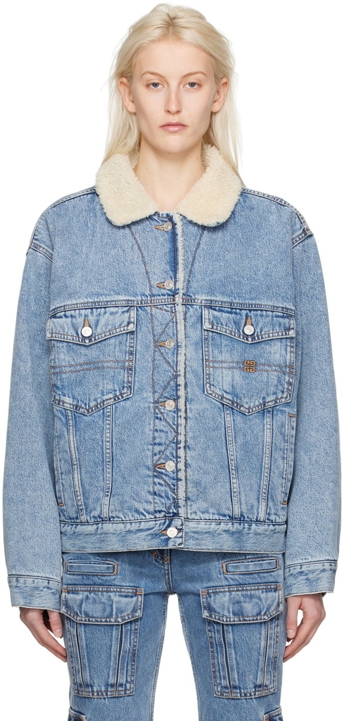 Bunda Givenchy Faded Denim Jacket Modrá | BW00L85Y7D452, 0