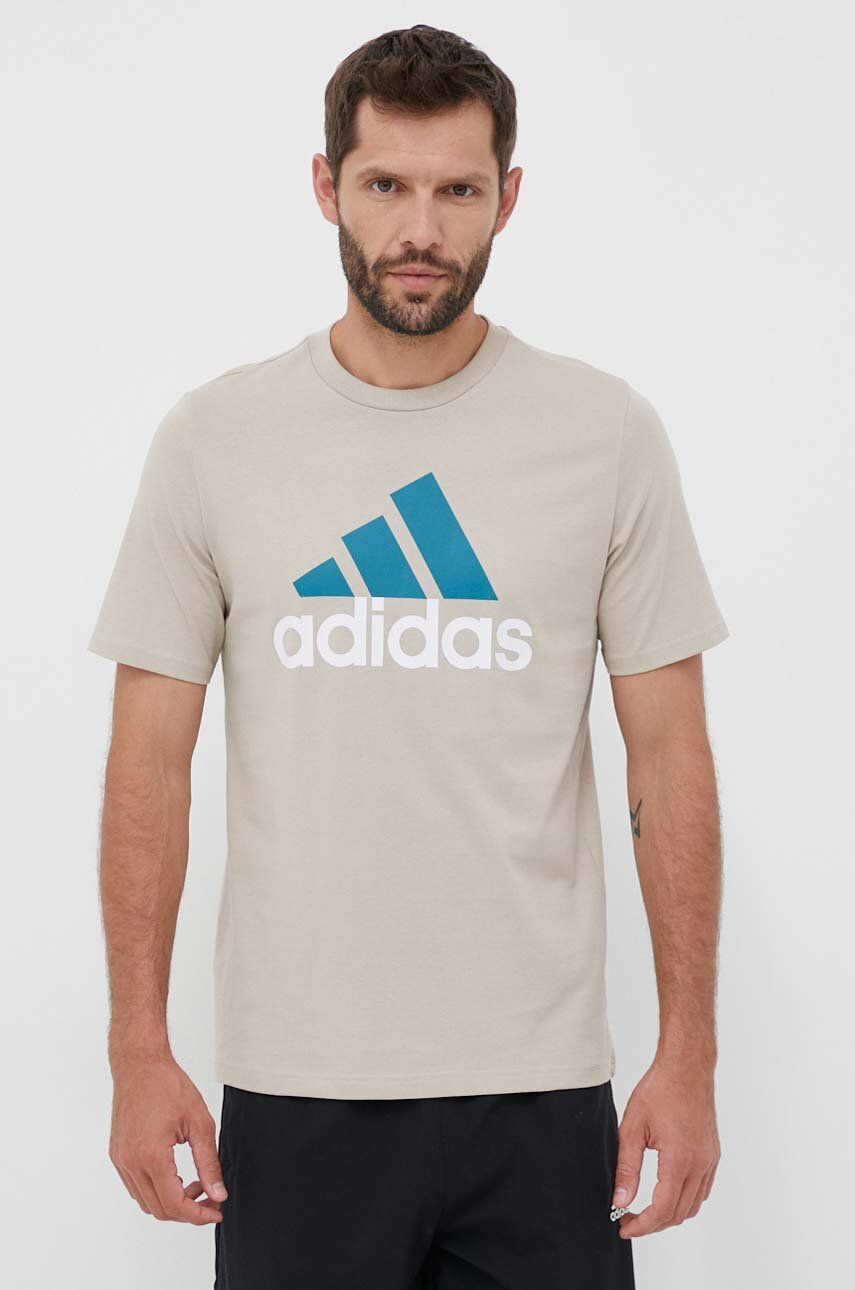 Tričko adidas Originals Essentials Single Jersey Big Logo Tee Béžová | IJ8575, 0