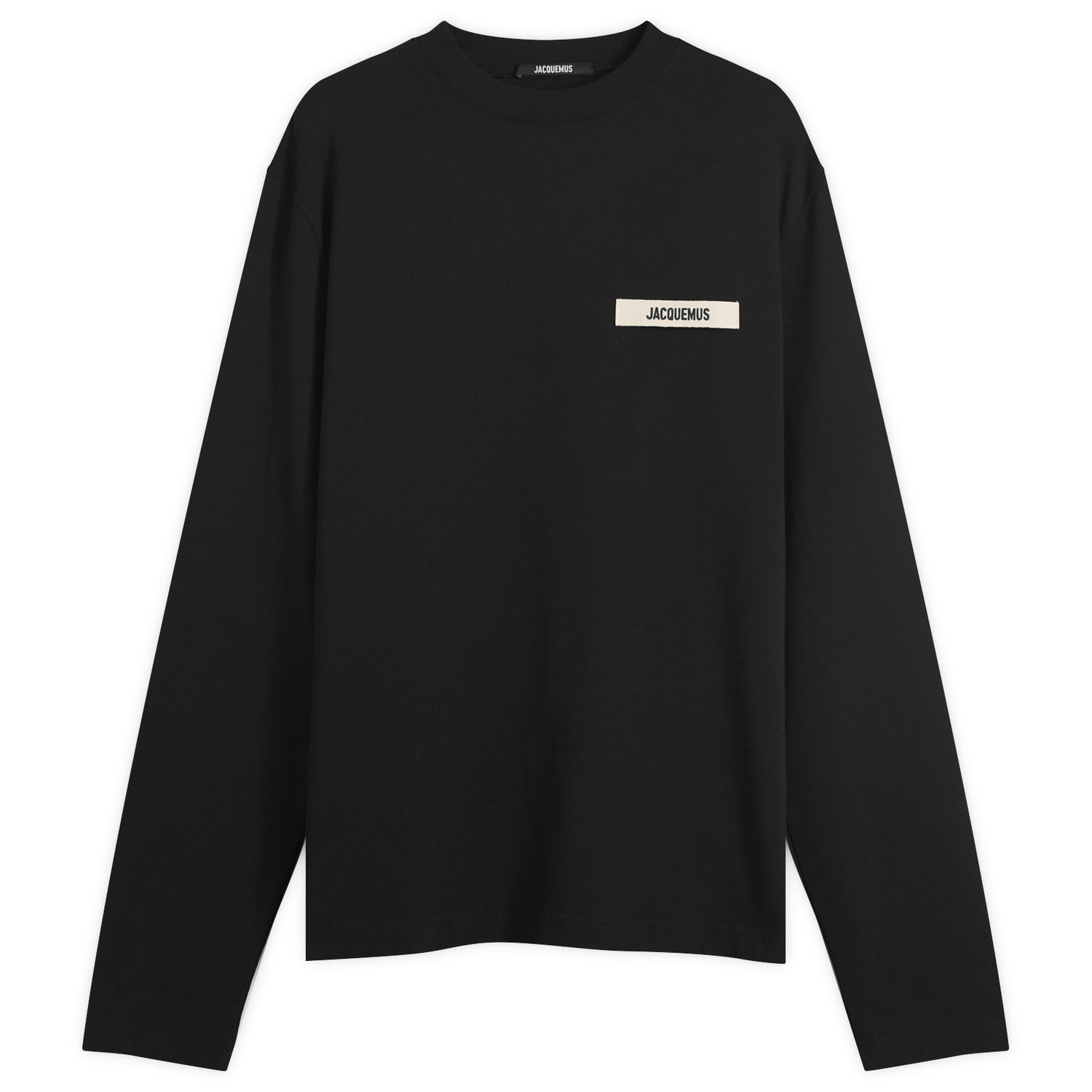 Tričko Jacquemus Jacquemus Grosgrain Logo Long Sleeve T-Shirt, Size Large Čierna | 25HTSM00570AJ00226-990, 1