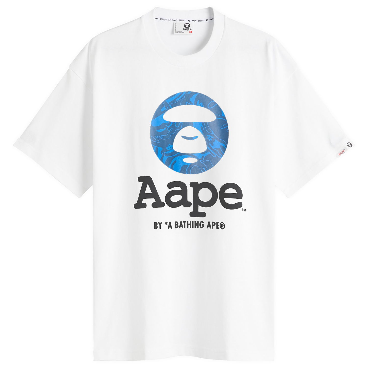 Tričko AAPE by A Bathing Ape AAPE OG Moonface T-Shirt, Size Large Biela | AAPTEM1641XX-WHT, 1