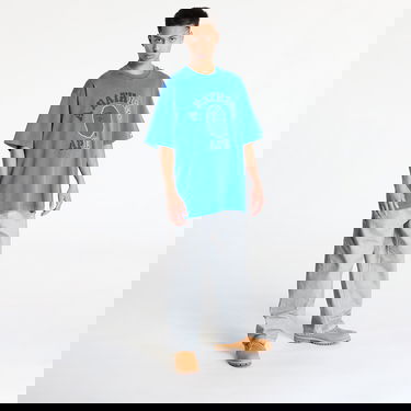 Tričko BAPE Garment Dye College Relaxed Fit T-Shirt Modrá | 001CSK801314M BLU, 3
